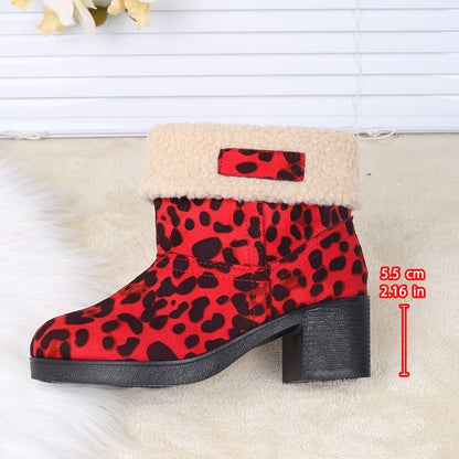 Foldable Leopard Print Boots