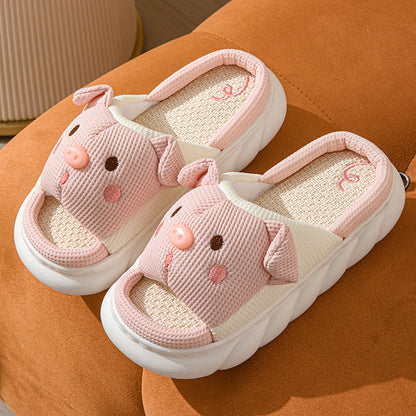 Piggy Couple Open Toe Slippers