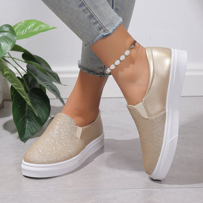 Plus Size Sequined Loafers