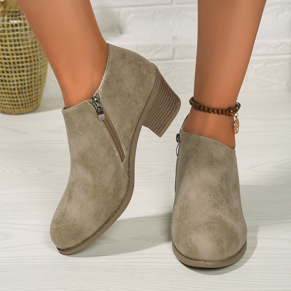 Chunky Heel Ankle Boots