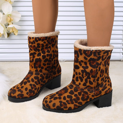 Foldable Leopard Print Boots