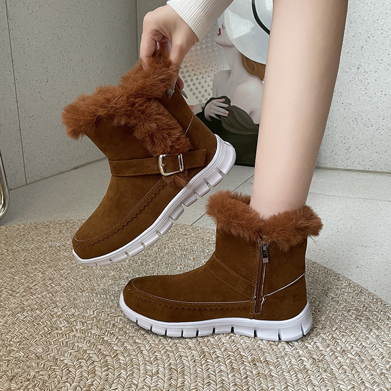 Plush Velvet Winter Ankle Boots
