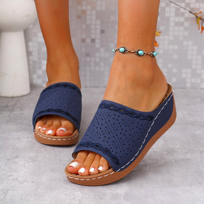 Plus Size Peep Toe Wedges