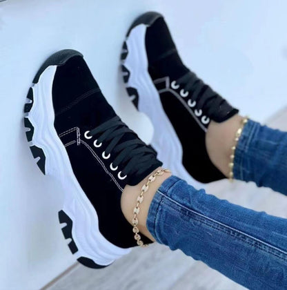 Lace-Up Platform Sport Flats