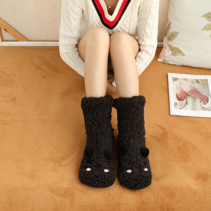 Warm Velvet Christmas Floor Socks