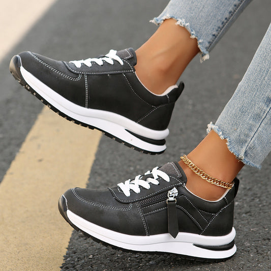 Solid Color Lace-up Shoes