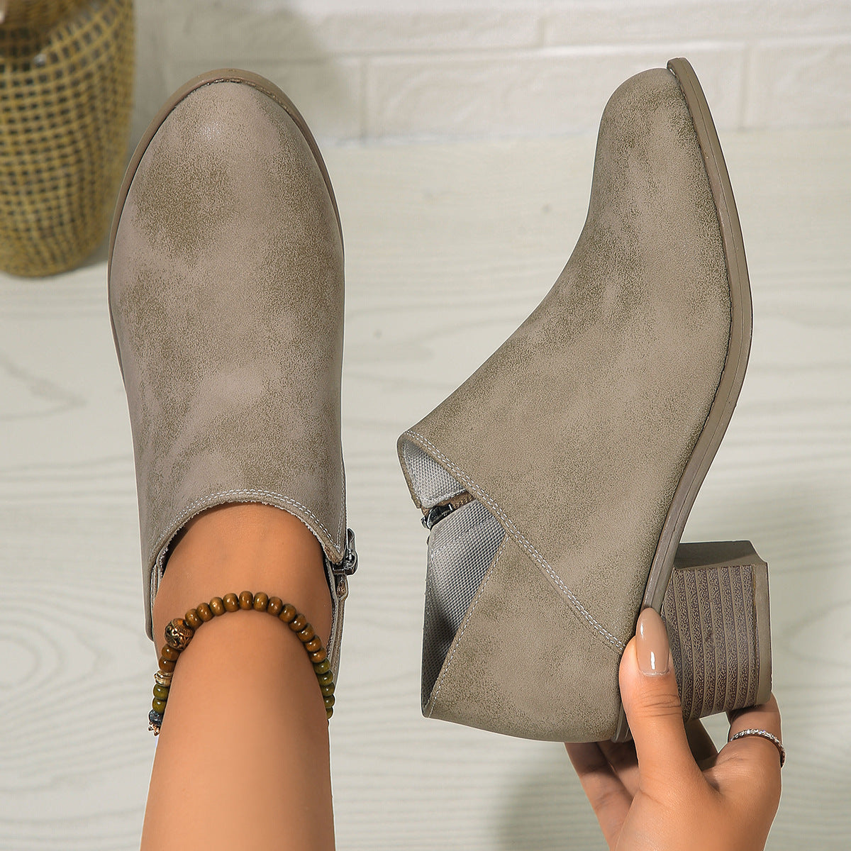 Chunky Heel Ankle Boots