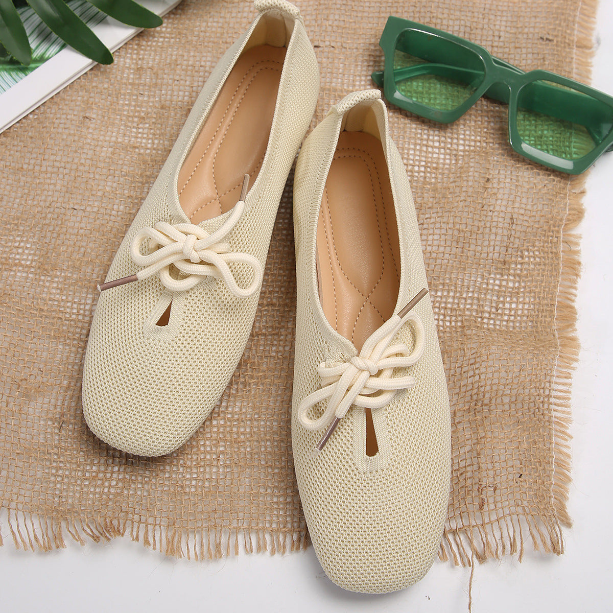 Lace-up Mesh Loafers