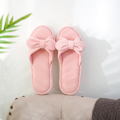 Couple Striped Linen Slippers