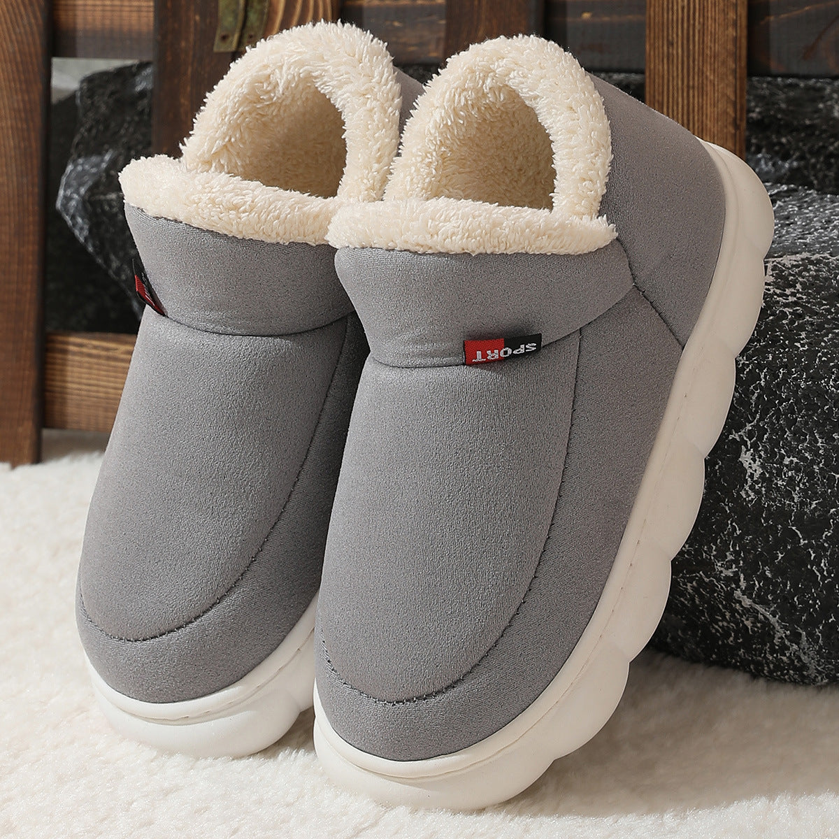 Plush Suede Winter House Shoes