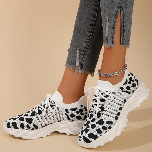 Floral Colorblock Mesh Sneakers