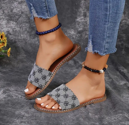 Flower Print Beach Sandals