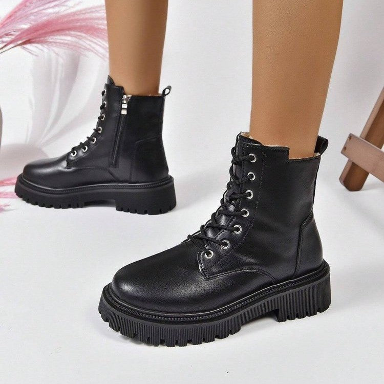 Fleece-Lined Platform Boots