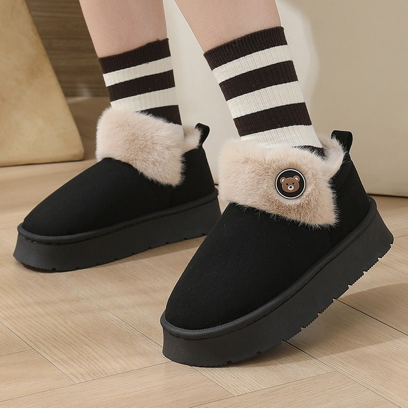 Ankle Wrap Warm Cotton Slippers