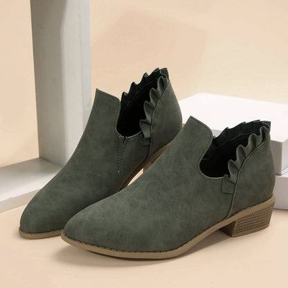 Flat Chunky Heel Martin Boots