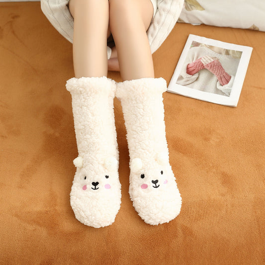 Warm Velvet Christmas Floor Socks