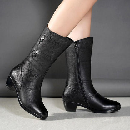 Velvet Padded Round Head Boots