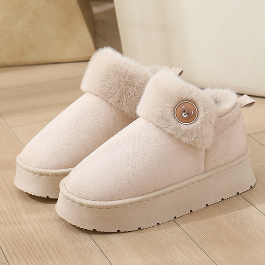 Ankle Wrap Warm Cotton Slippers