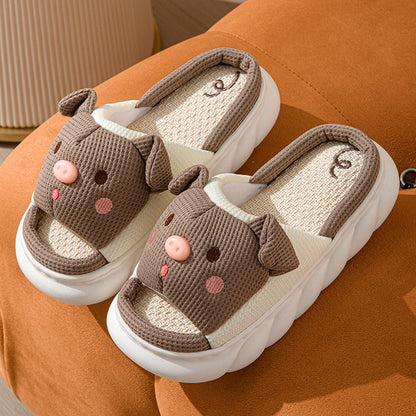 Piggy Couple Open Toe Slippers