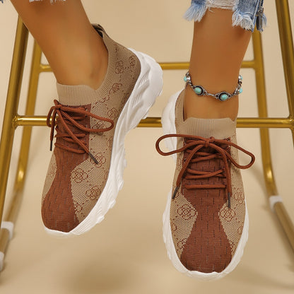 Floral Colorblock Mesh Sneakers