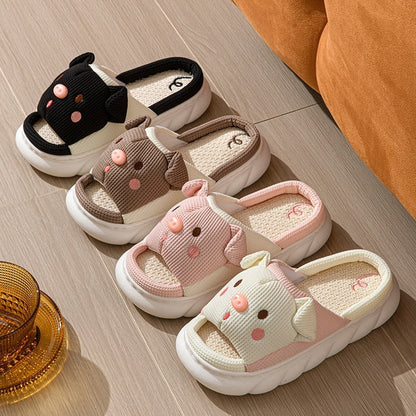 Piggy Couple Open Toe Slippers