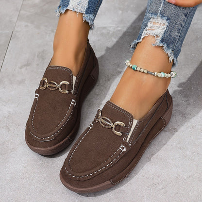 Round Toe Buckle Shoes