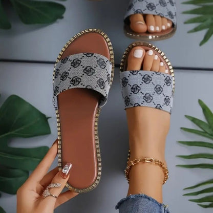 Flower Print Beach Sandals