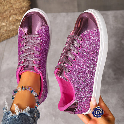 Plus Size Sequined Board Shoes