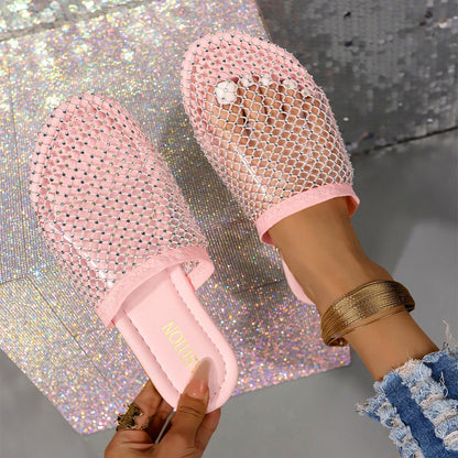 Transparent Rhinestone Hollow Sandals