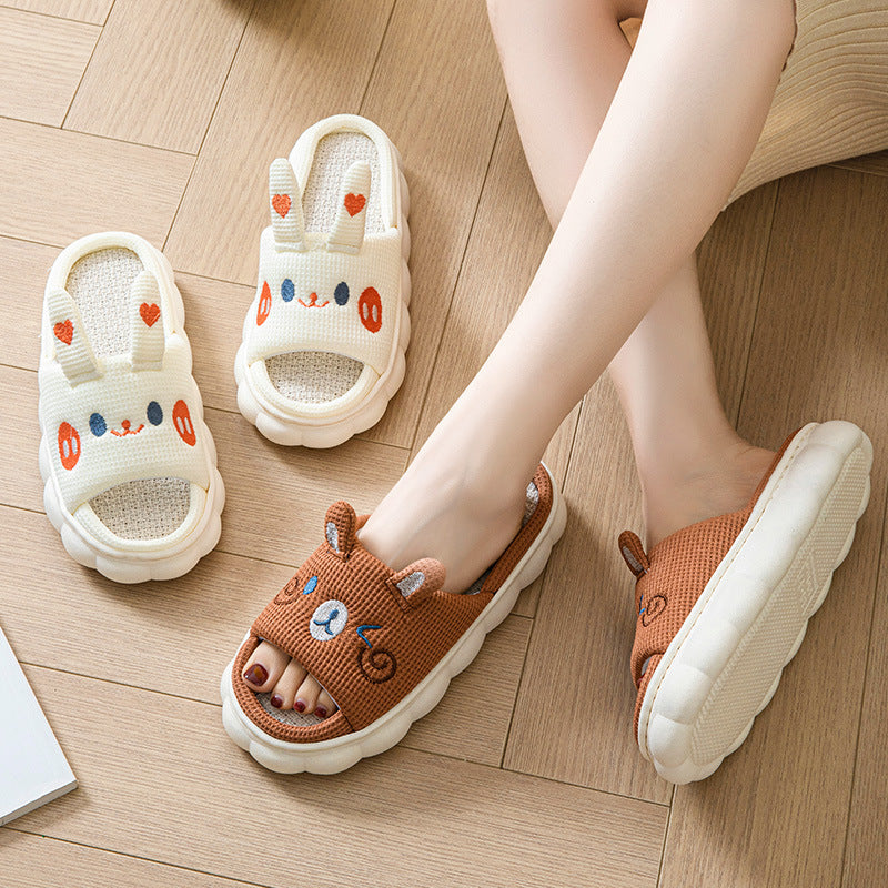 Cartoon Couple Open Toe Slippers