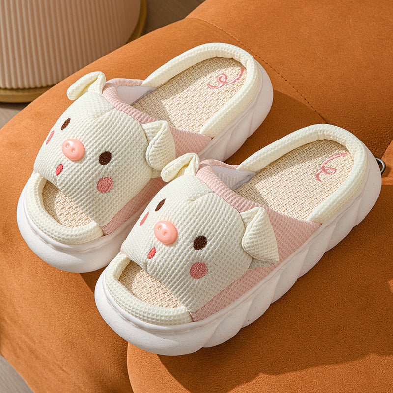 Piggy Couple Open Toe Slippers