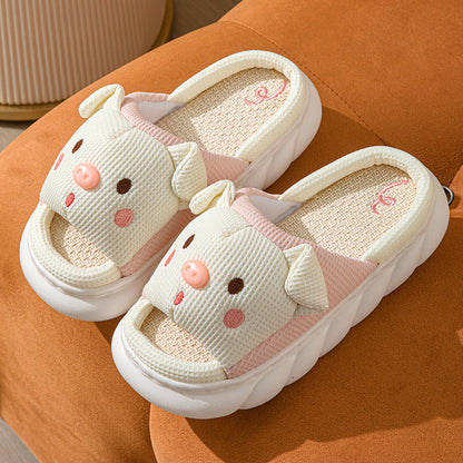 Piggy Couple Open Toe Slippers