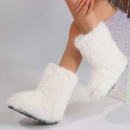 Furry Middle Snow Boots