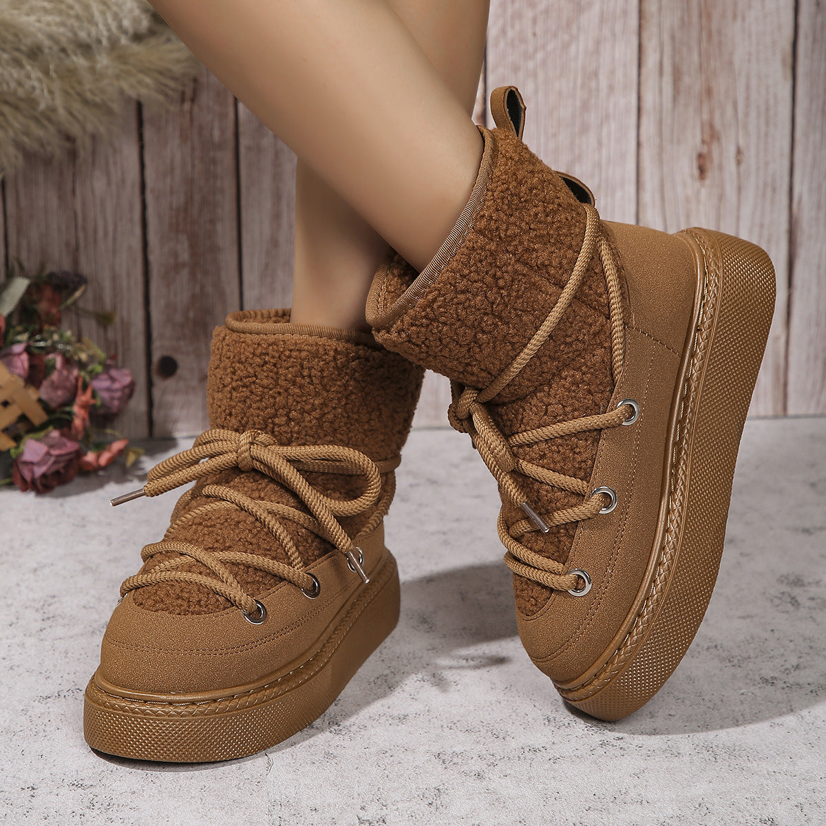 Lace-Up Winter Snow Boots