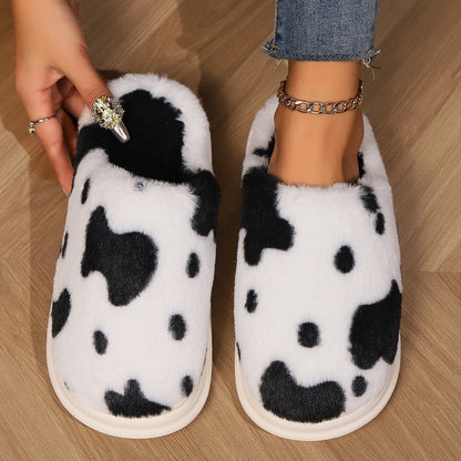 Cute Cow Print Slippers