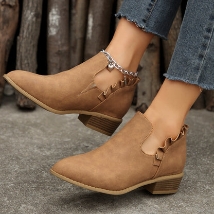 Flat Chunky Heel Martin Boots