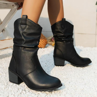Western Denim Retro Boots
