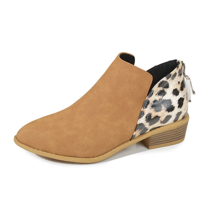 Leopard Print Pointed Boots