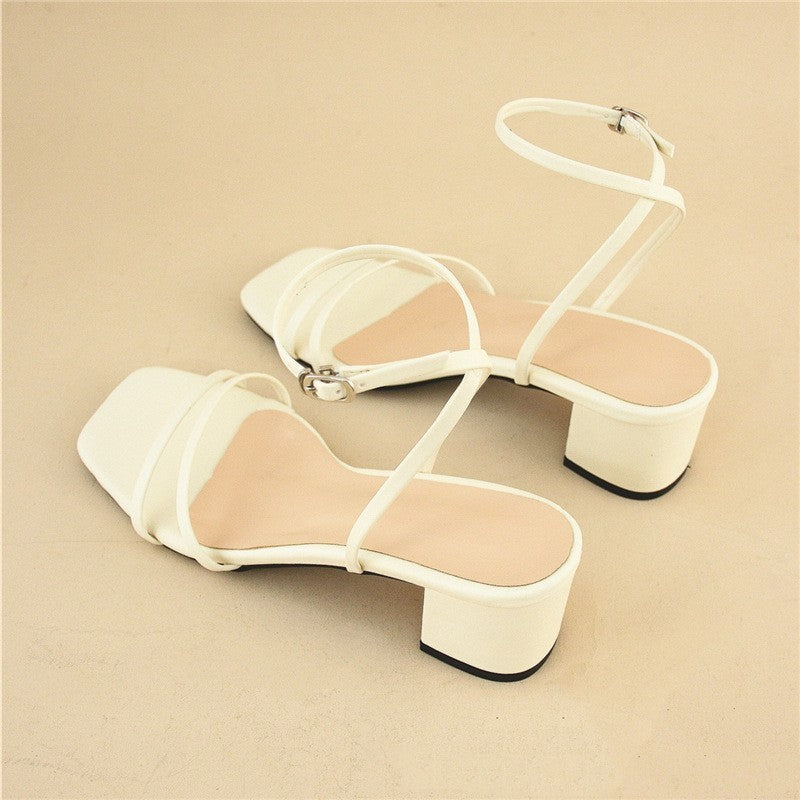 Stiletto Chunky Heel Sandals