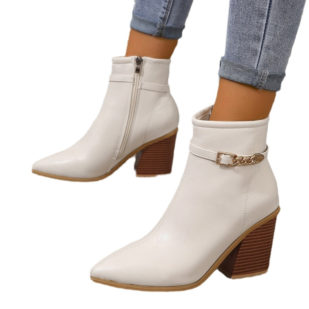 High Heel Pointed Martin Boots