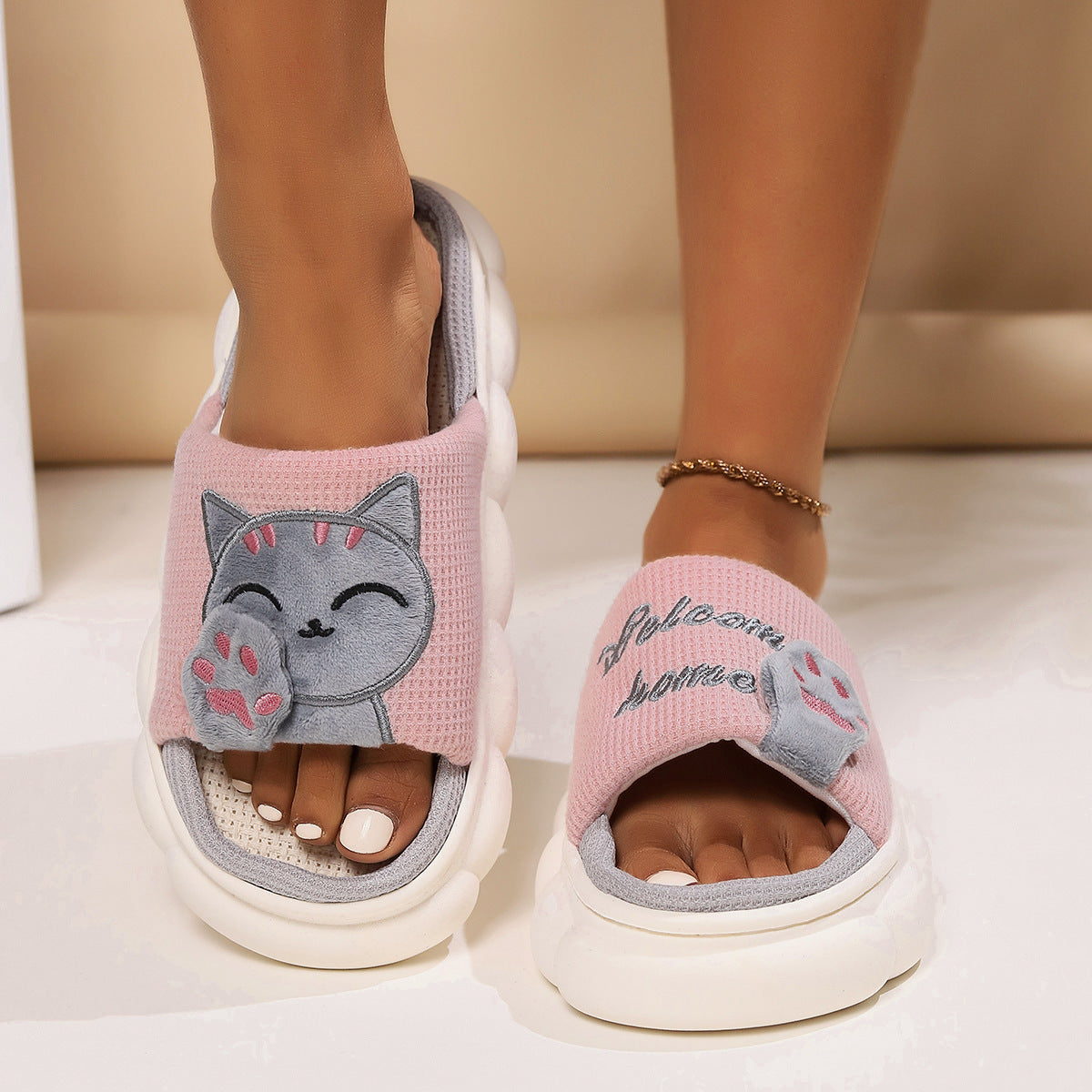 Cute Cartoon Kitten Slippers