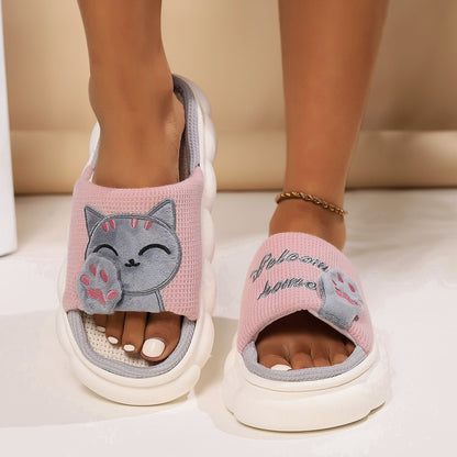 Cute Cartoon Kitten Slippers