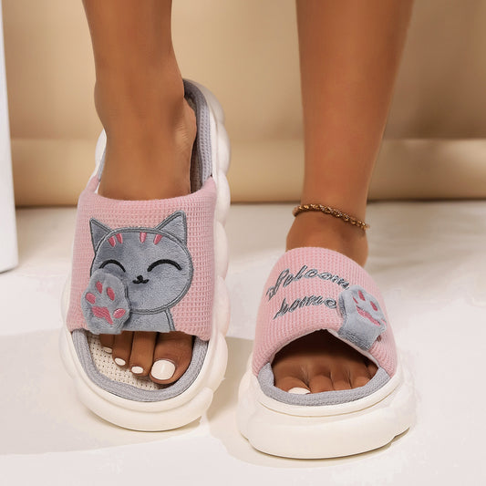 Cute Cartoon Kitten Slippers