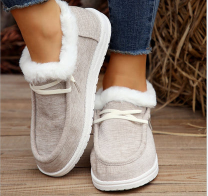 Fleece-lined Flat Heel Boots
