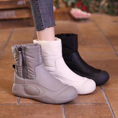 Plush Side Zipper Snow Boots