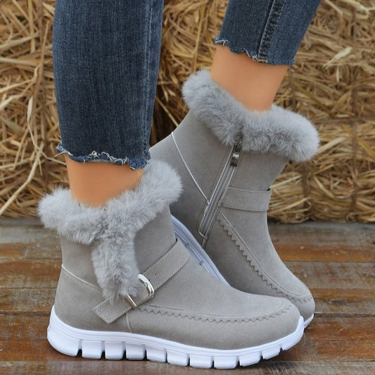 Plush Velvet Winter Ankle Boots