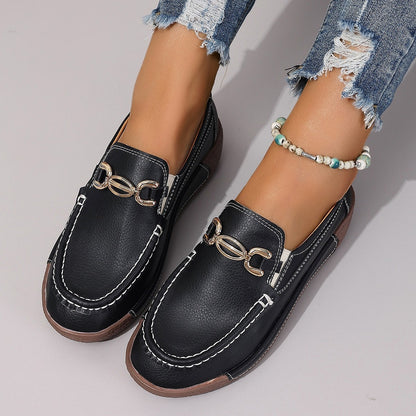 Round Toe Buckle Shoes