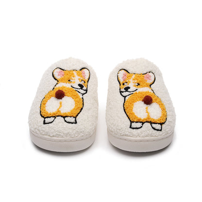 Corgi Cartoon Cotton Slippers
