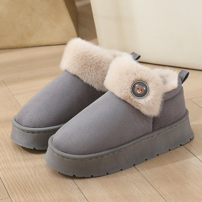 Ankle Wrap Warm Cotton Slippers