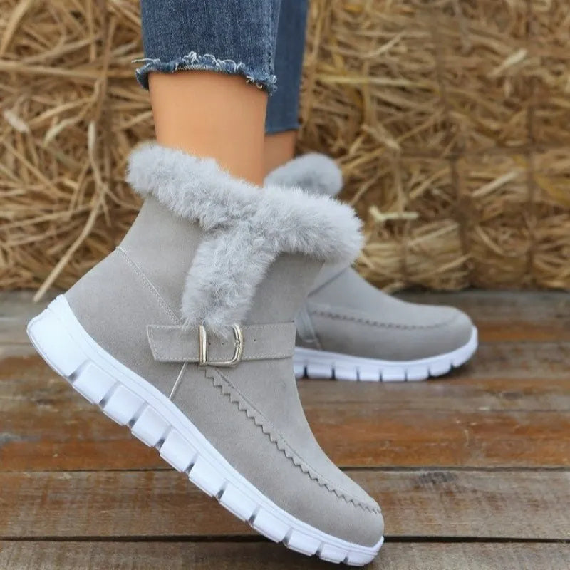 Plush Velvet Winter Ankle Boots